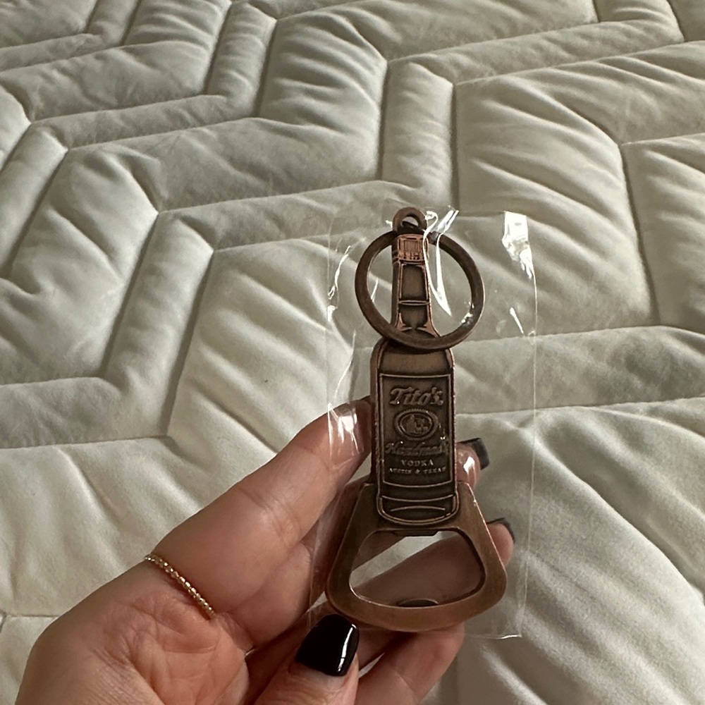 Tito's Copper Bottle Opener Keychain
